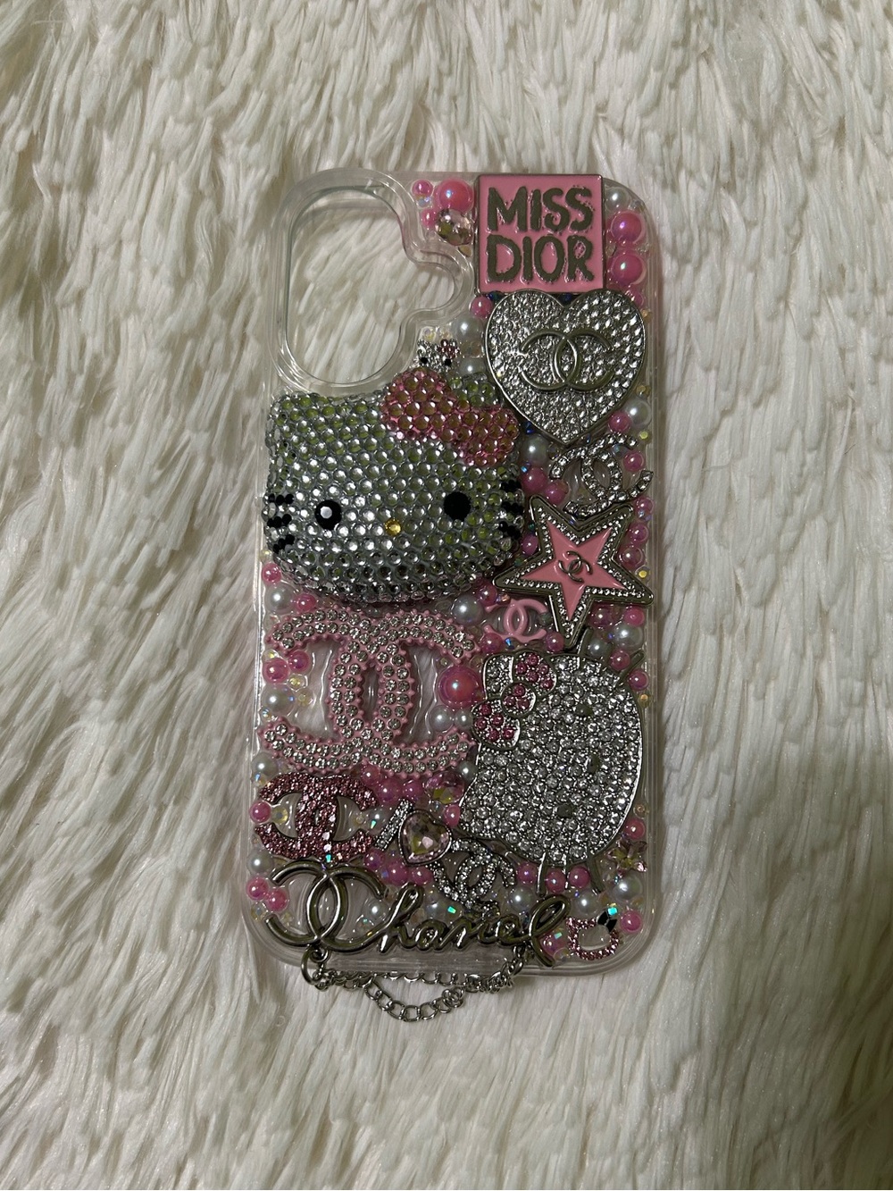 Handmade iPhone 16 Junk Case Bling Hello Kitty Kawaii Luxury Pink Y2K